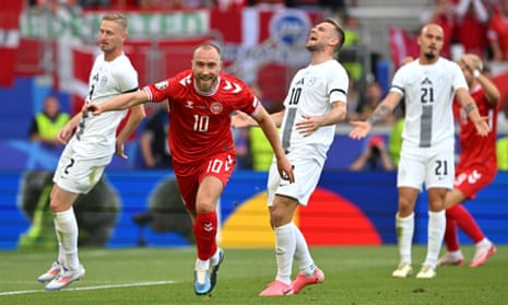 Christian Eriksen shines and scores but Denmark held late on by Slovenia | Euro 2024 | The Guardian