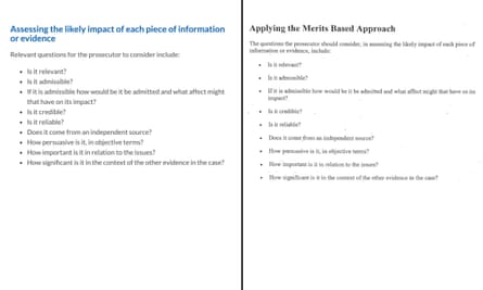 Updated guidance to prosecutors