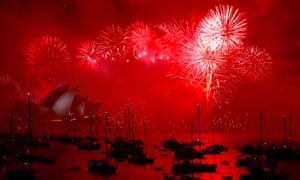 Fireworks light up the Sydney harbour