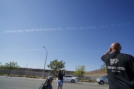 Skywriting over Otay Mesa detention facility in California on Friday