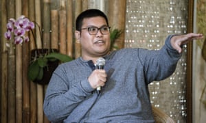 Norman Erikson Pasaribu during the Fantastical Realms panel at Taman Baca.