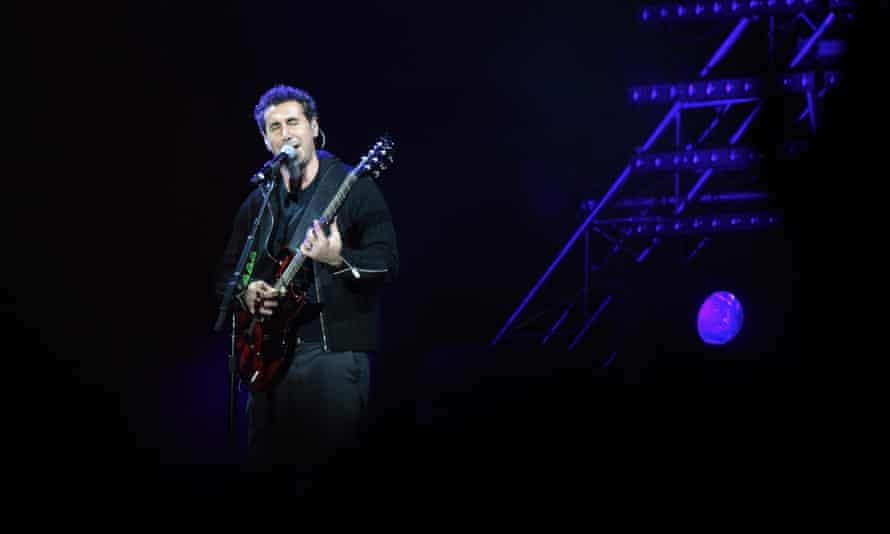 Tankian performing in Republic Square in Yerevan, April 2015.