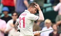 David Warner was dismissed for 34 on Day Two but was reunited with his beloved baggy green caps after play in the third Test against Pakistan in Sydney.