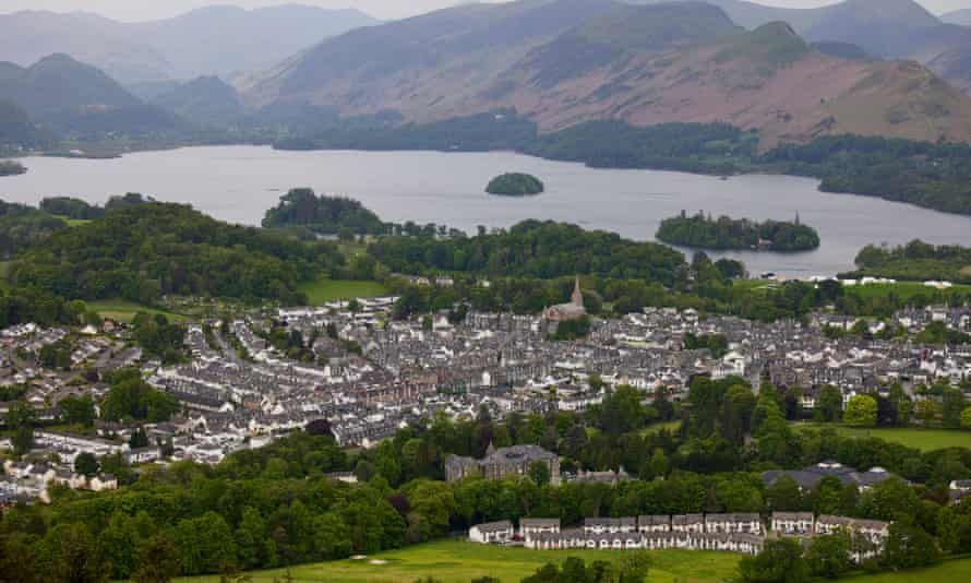 The town of Keswick, with Derwentwater beyond