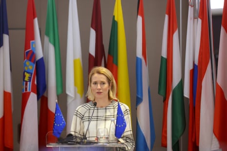 EU High Representative for Foreign Affairs and Security Policy Kaja Kallas holds a press conference in Belgrade, Serbia.