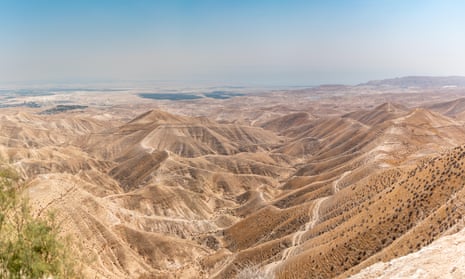 The Jordan Valley with the Dead Sea and Jericho on the horizon, near the proposed location of the Dead Sea Burn event. 