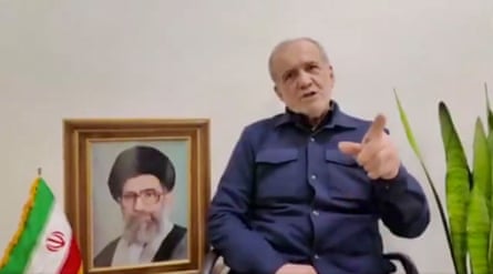 Masoud Pezeshkian delivers a speech