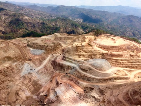 A view of the San Andres open-pit gold mine near the community of Azacualpa, as seen from Cemetery Mountain