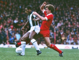 Graeme Souness challenging West Brom’s Cyrille Regis in February 1979