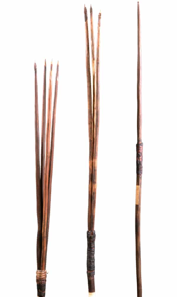 Three Indigenous spears taken by Lieutenant James Cook from Kamay (Botany Bay) in 1770