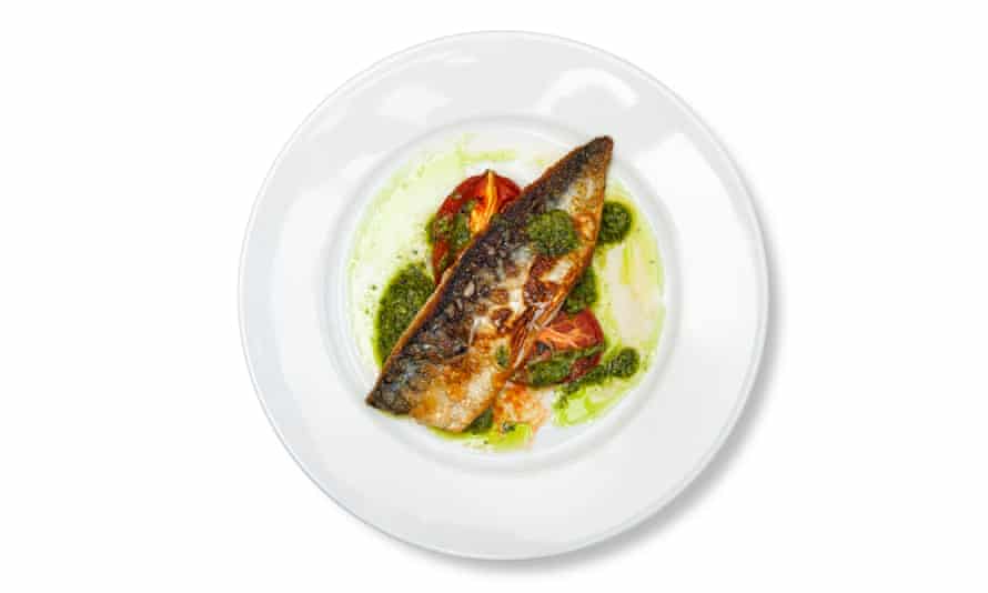 ‘Its skin is bubbled and crisped’: mackerel fillet.