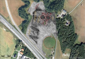 The ship burial forms part of a larger mound cemetery and settlement site next to the monumental Jelle mound.