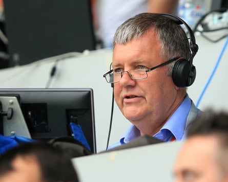Clive Tyldesley, ITV’s former lead commentator, reporting on a game in a stadium