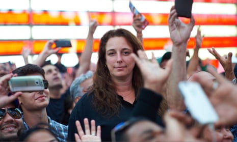 Tania Bruguera in Times Square, New York City.