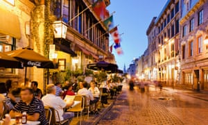 Cobbled Rue Saint-Paul in downtown Montreal