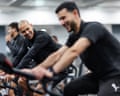 The group of promising officials go through cardio recovery on bikes, cross trainers and rowers, before strength and conditioning exercises.