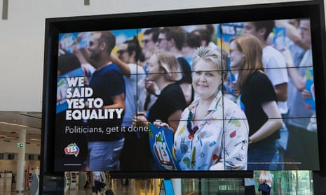 Marriage equality billboards appeared in Canberra within hours of the survey vote results