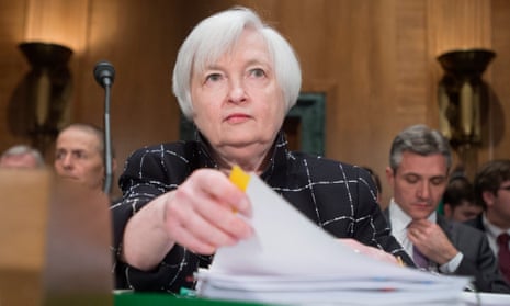Federal Reserve Board Chairwoman Janet Yellen, as she testifies to the Senate Banking, Housing and Urban Affairs Committee hearing.