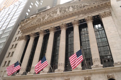 The New York Stock Exchange is seen in the Financial District in Manhattan.