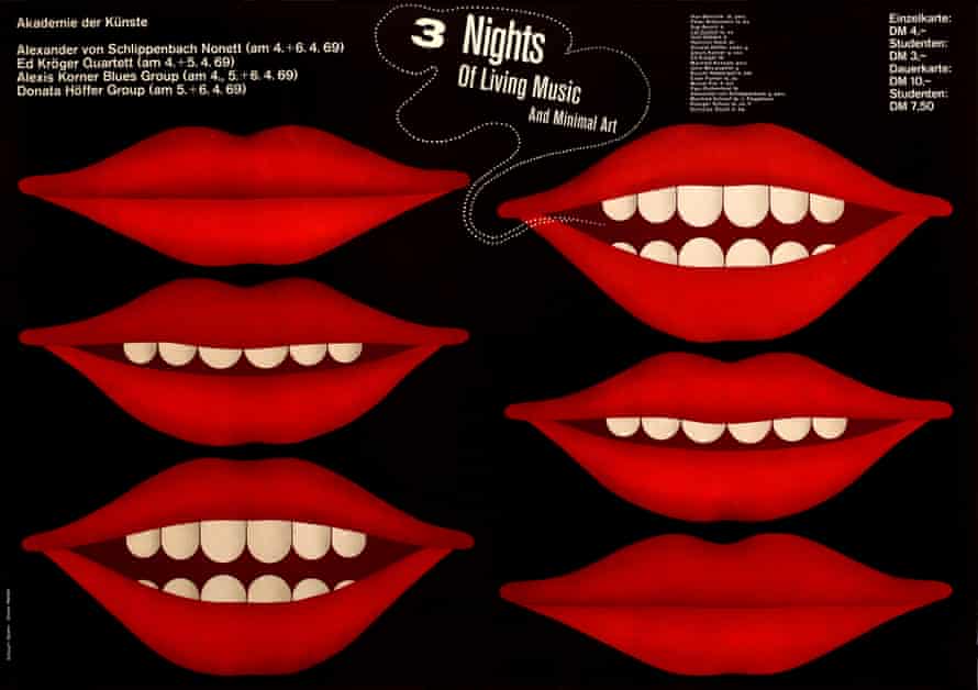 Berlin Krautrock exhibition celebrates groundbreaking genre | Exhibitions 1 Three Nights Jürgen Spohn 1969 poster