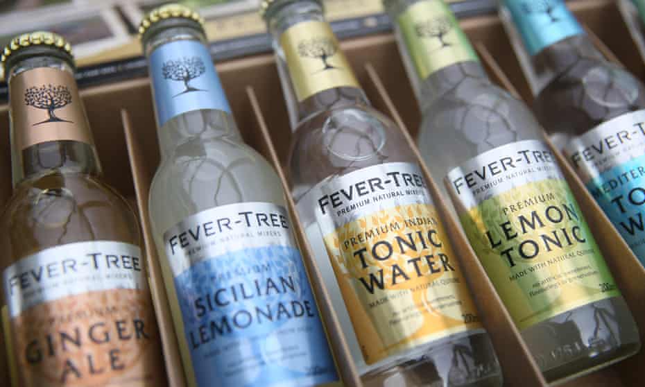 Products from the drinks company Fever-Tree are displayed