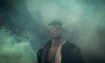 Skepta performs on the Pyramid stage at Glastonbury in 2016.