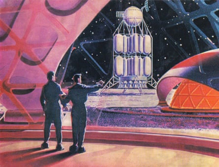 Postcard on the First Lunar Cosmodrome, by Andrey Sokolov and Aleksey Leonov (1968)