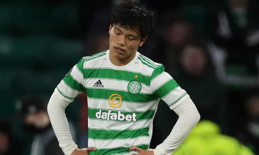 Celtic’s Reo Hatate reacts after Celtic’s loss to Bodo/Glimt in the Europa Conference League