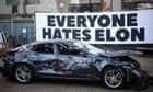 Sledgehammer-wielding Musk critics smash up Tesla in London art project Sledgehammer-wielding Musk critics smash up Tesla in London art project