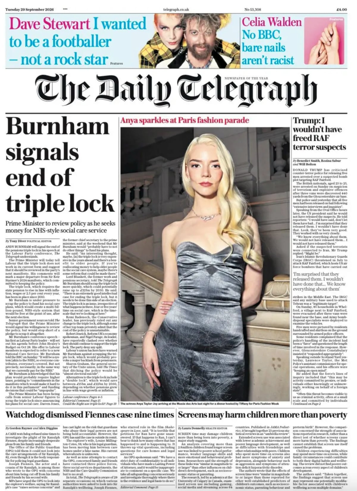 Telegraph splash
