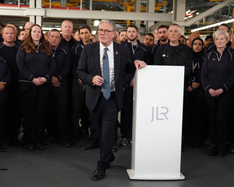 Keir Starmer at the JLR car factory