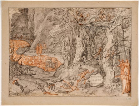 The forest of suicides from The Divine Comedy in a sketch by Zuccari.