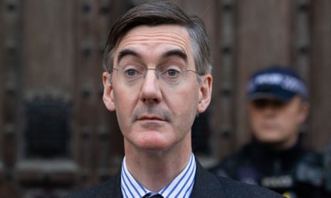 Jacob Rees-Mogg outside the Houses of Parliament.