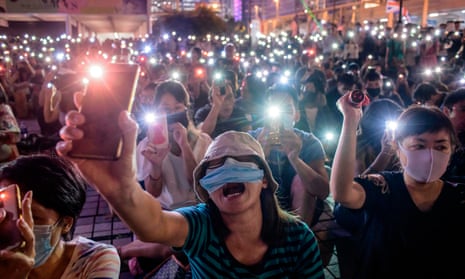 A rally in Hong Kong on 19 October in support of pro-democracy protesters.