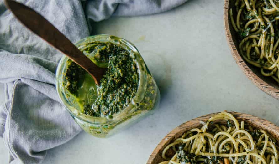 Pesto pasta.