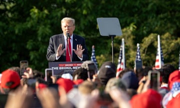 Donald Trump speaks at a campaign event at Crotona Park in the South Bronx on Thursday.