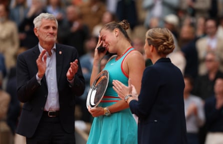 Aryna Sabalenka expressed her frustration in defeat