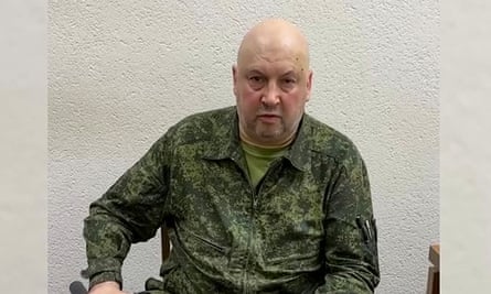 Surovikin making his appeal to the armed rebellion at an unknown location.