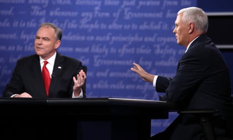 Tim Kaine and Mike Pence debate at Longwood University.