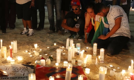 Paying respects … mourners in Orlando on 13 June. 
