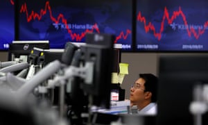 A South Korean dealer in Seoul, where the benchmark Kospi index fell for the fifth day running on Wednesday.