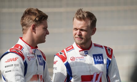 Mick Schumacher (left) and Kevin Magnussen will race for Haas this season.