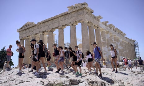 The Acropolis with tourists