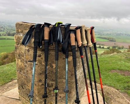 Group shot of walking poles tested.
