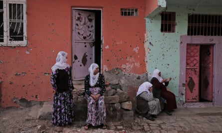 A bullet-ridden house damaged during a police operation to arrest militants in Diyarbakir, in Turkey’s predominantly Kurdish southeast.