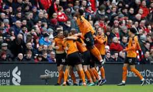 Wolverhampton Wanderers’ players celebrate
