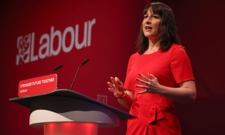 Rachel Reeves, the shadow chancellor, speaking at the party conference in 2021