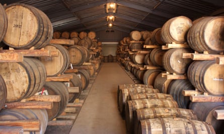 Casks of whisky at Venture Whisky’s distillery in Chichibu, Japan