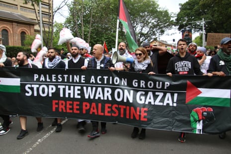 Protestors in Sydney on Saturday