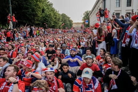 Fans celebrate in Oslo.